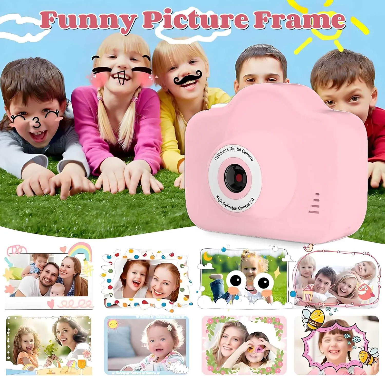 Kids Camera Toys for 3-12 Years Old Girls Boys,Children Selfie Digital Video Camcorder Camera with OTG Adapter Instantly Share Photos, Best Chritmas Birthday Gift for Kids - 128G SD Card Included