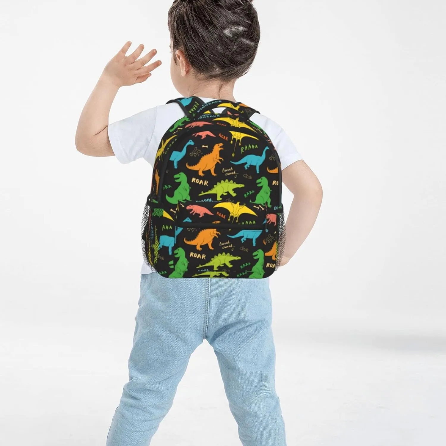 Kid's Mini Backpack 12 inch Childish Doodles Dinosaur Backpack Schoolbag Preschool Kindergarten Children Bag Nursery Travel Bag for Toddler Boys Girls Age 3-7
