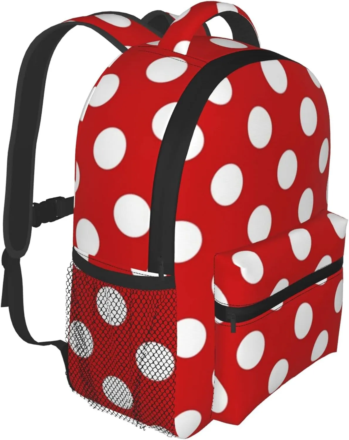 Kid's Mini Backpack 12 inch Red White Polka Dot Backpack Schoolbag Preschool Kindergarten Children Bag Nursery Travel Bag for Toddler Boys Girls Age 3-7
