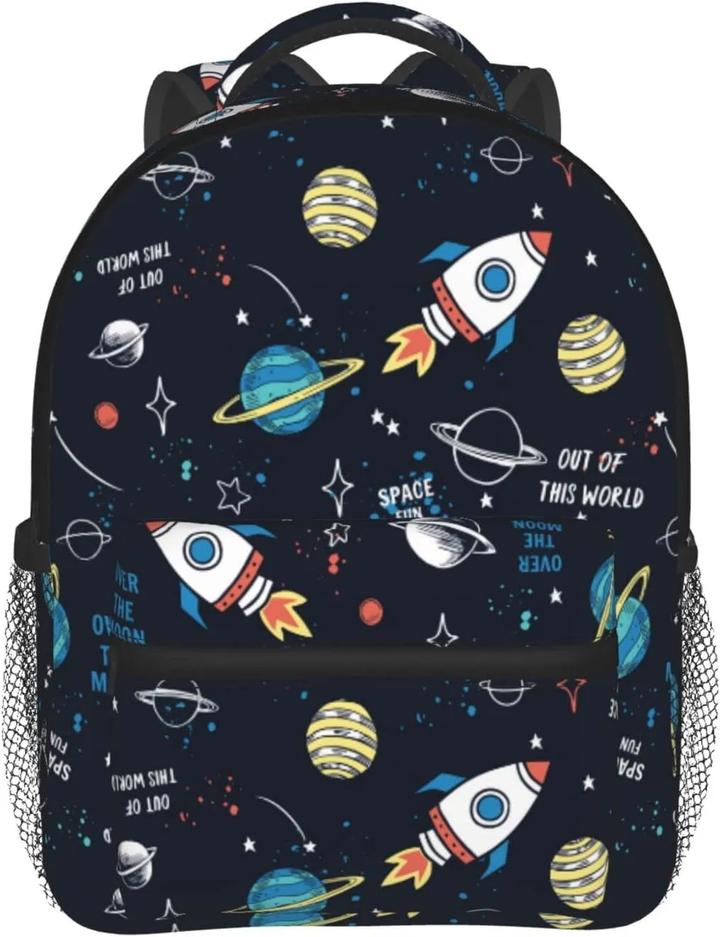 Kid's Mini Backpack 12 inch Space Rocket Universe Galaxy Backpack Schoolbag Preschool Kindergarten Children Bag Nursery Travel Bag for Toddler Boys Girls Age 3-7