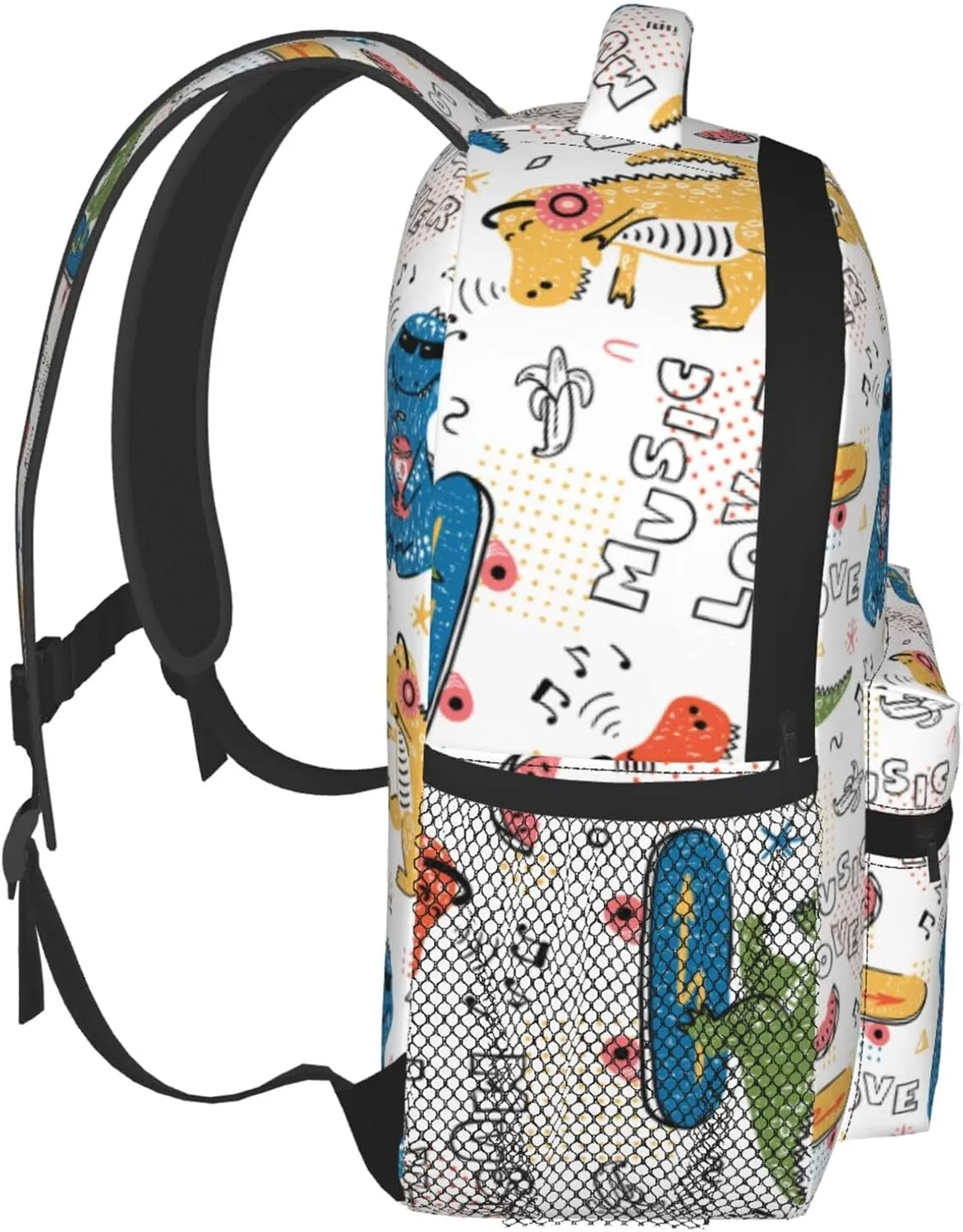 Kid's Mini Backpack 12 inch White Dinosaur Backpack Schoolbag Preschool Kindergarten Children Bag Nursery Travel Bag for Toddler Boys Girls Age 3-7