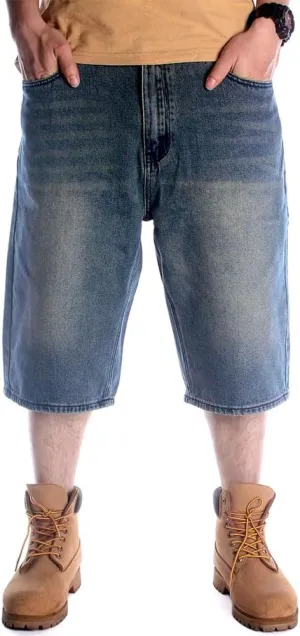 Kinghua Baggy Jean Shorts for Men Casual Loose Fit Hip Hop Denim Shorts