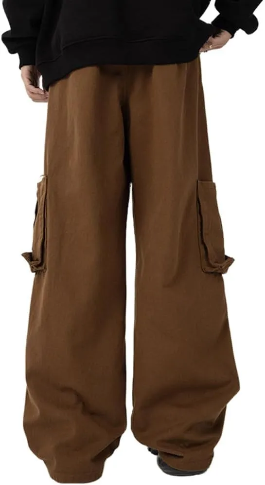 Kinghua Mens Baggy Jeans Casual Loose Fit Wide Leg Hip Hop Skater Y2k Denim Pants