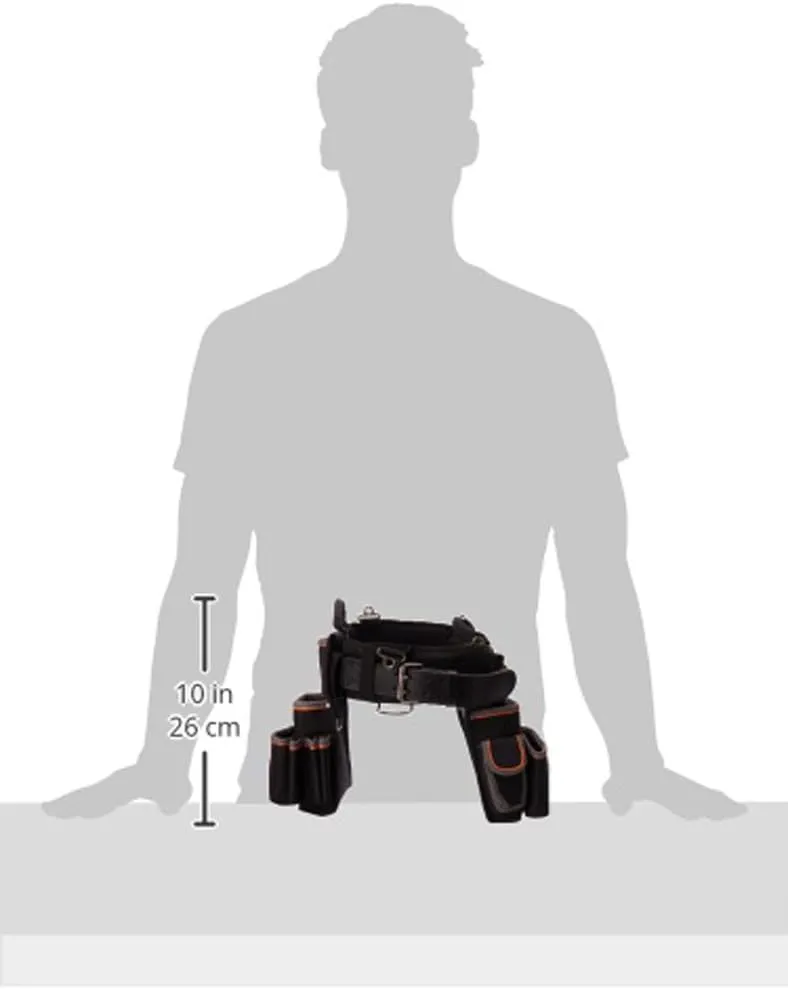 Klein Tools 55428 Tradesman Pro Electrician's Padded Tool Belt and Tool Pouch Combo for Long-wear Comfort and Durability Size Large