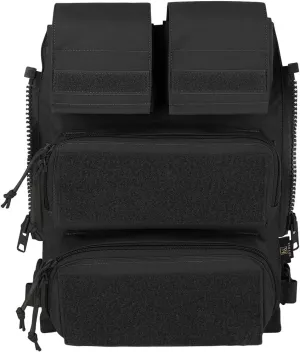 KRYDEX Tactical Modular Zip On Backpack for Vest JPC2.0 CPC AVS Zipper Molle Back Panel (BK)