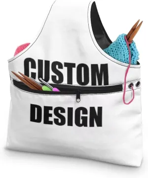 KUIFORTI Custom Design Yarn Bag Holder Crochet Bag Knitting Accessories Yarn Project Bag Yarn Tote Yarn Bags for Crocheting on The Go Large Size