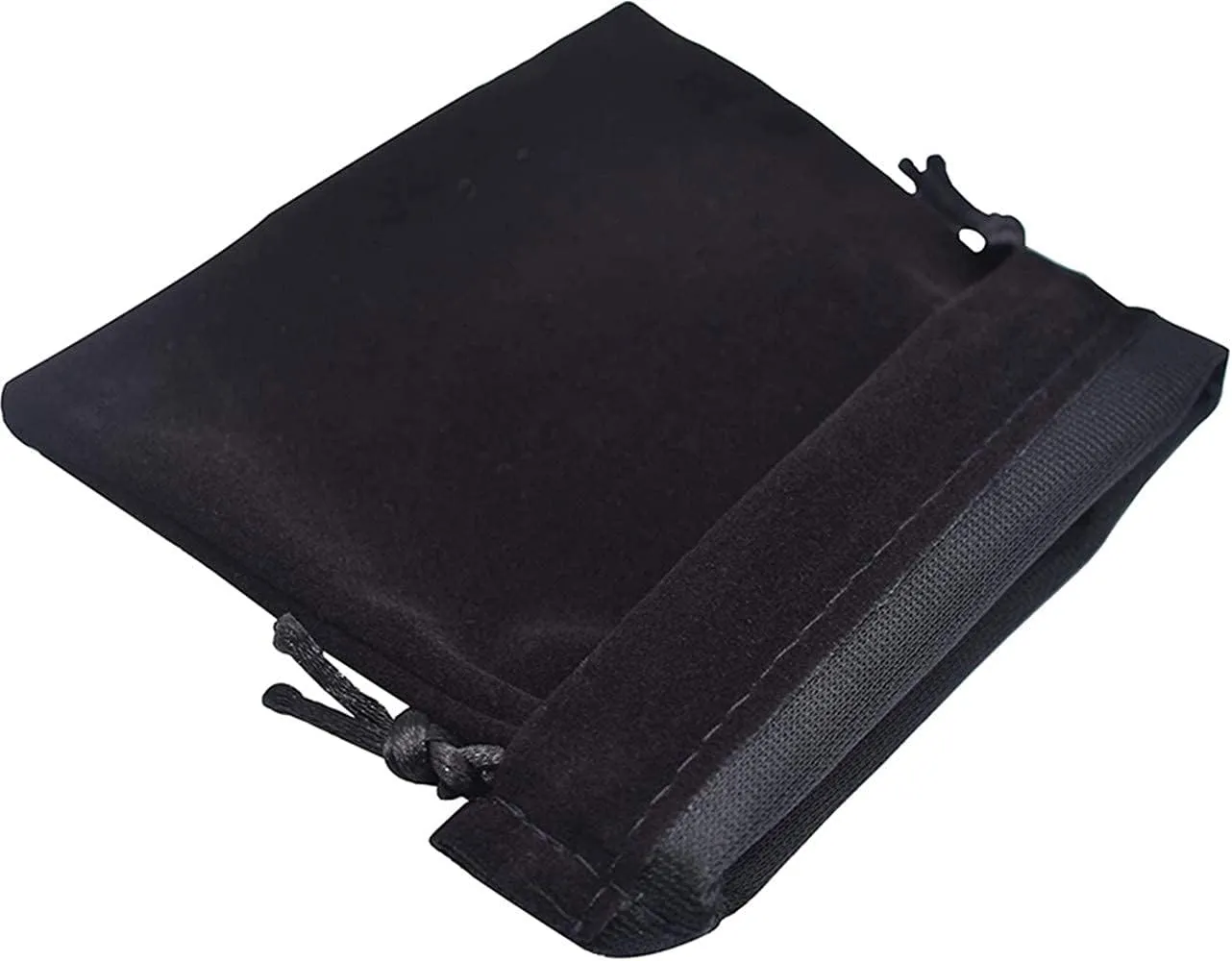 KUPOO 50 Pieces Wholesale Lot - Velvet Cloth Jewelry Pouches/Drawstring Bags 4" X 3" (black)
