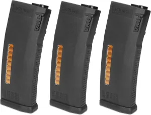 KWA Airsoft MS120 Magazine- Black-3pack Enhanced Polymer 120 Rounds