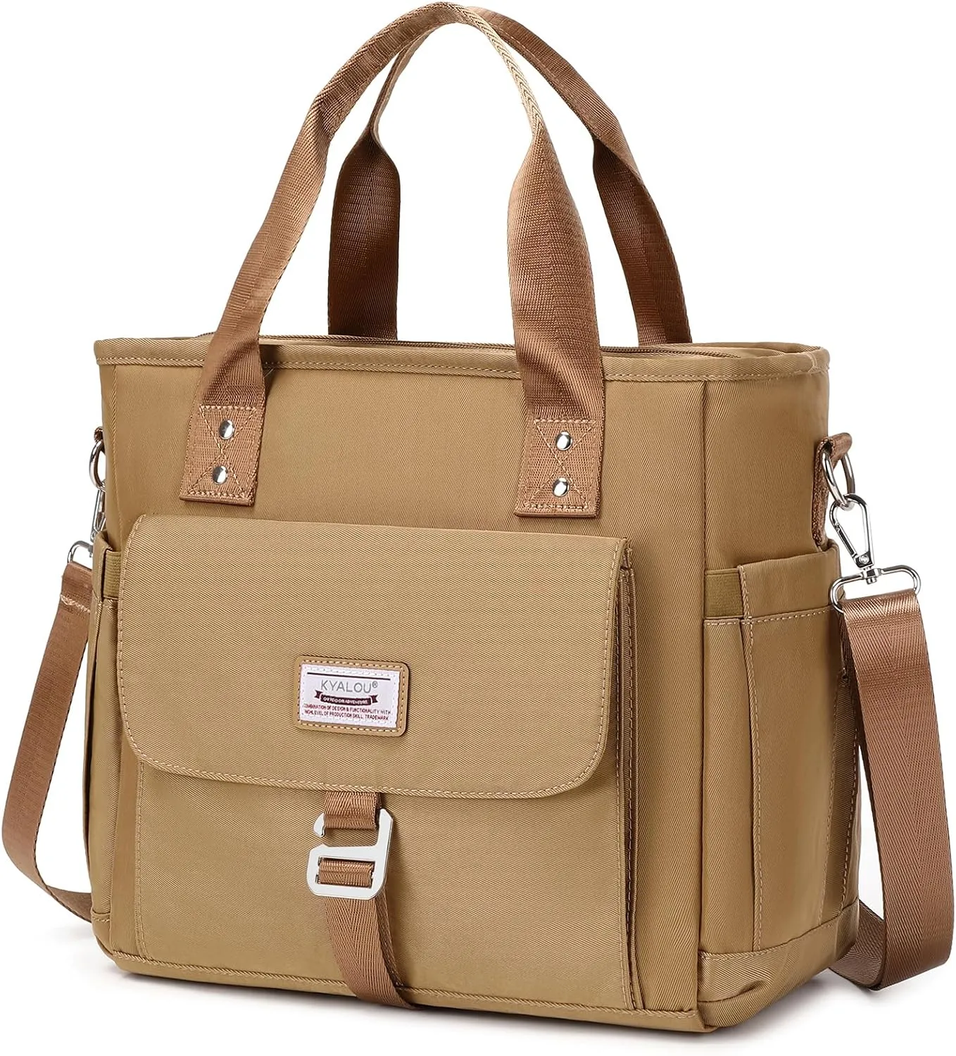 KYALOU Medium Tote Purse Bag for Women, Nurse Bag for Work, Teacher Tote Bag, Waterproof Nylon Crossbody Handbag