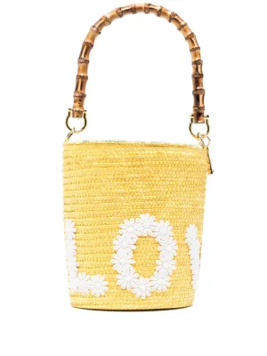 La Milanesa Love Straw Bucket Bag