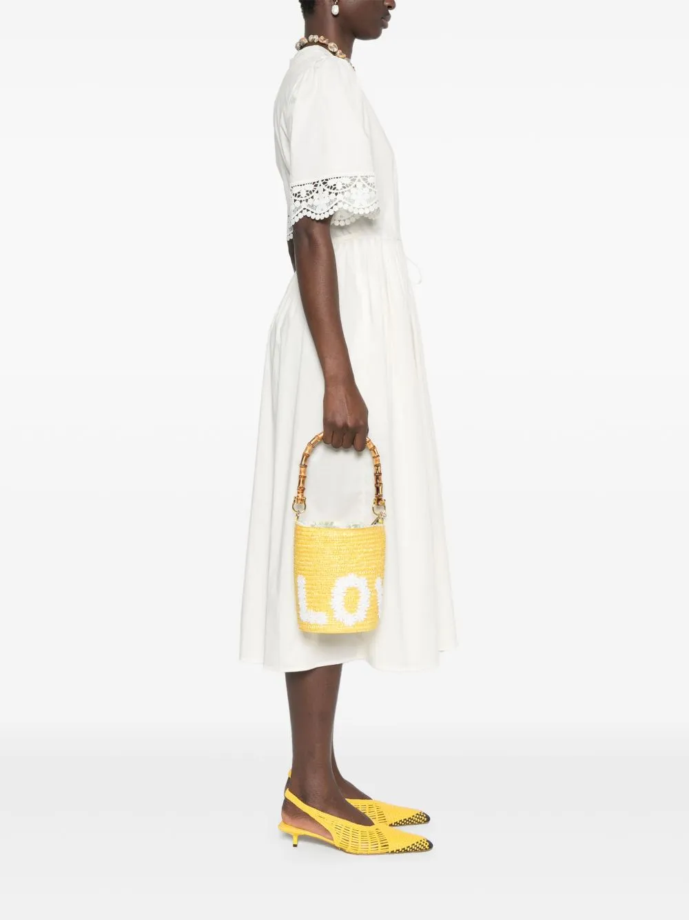 La Milanesa Love Straw Bucket Bag