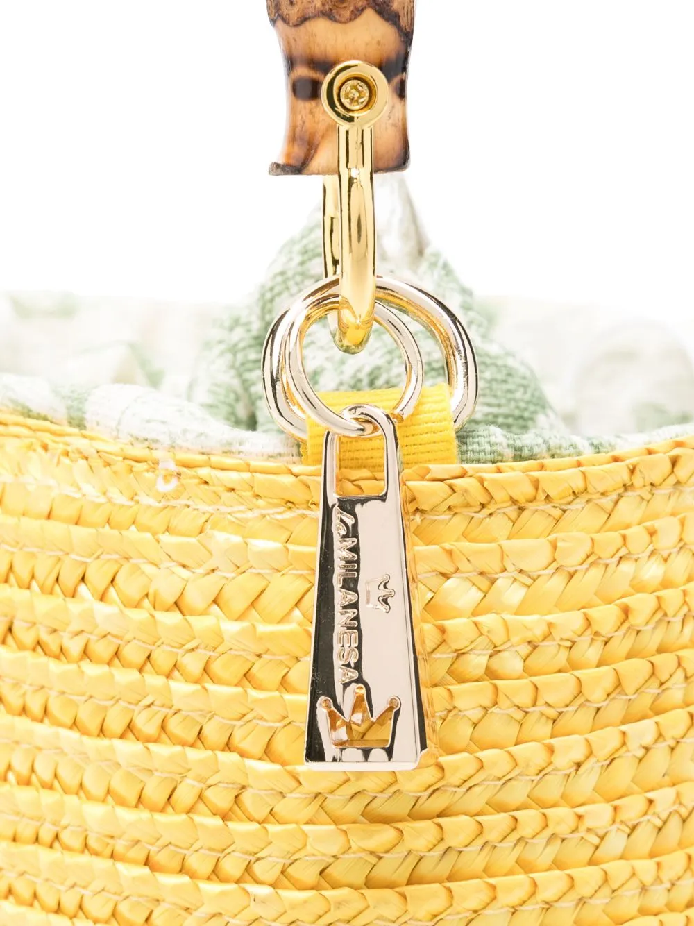 La Milanesa Love Straw Bucket Bag