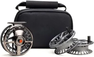 Lamson Remix Fly Reel 3-Pack (1 Reel & 2 spools with Carrying case) CNC machined Frame, Sealed Drag, 3/4/5/6/7/8/9/10 Weights