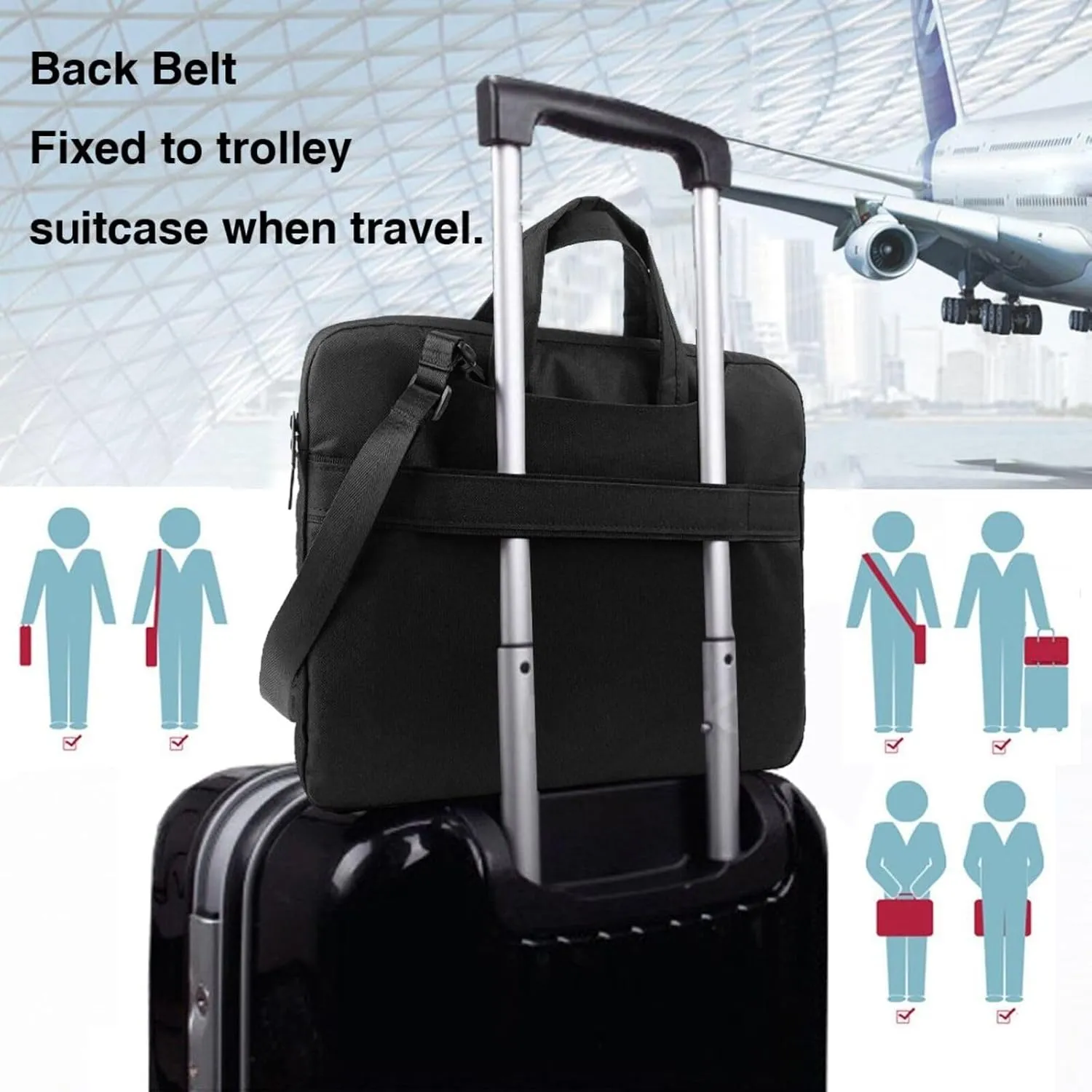 Laptop Sleeve Bag Shockproof Notebook Case Beach Ocean Computer Carrying Case with Shoulder Strap 14 inch