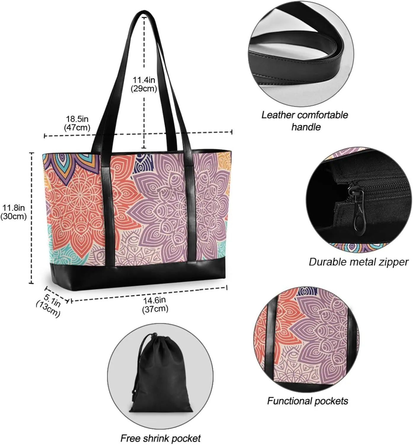 Laptop Tote Bag for Women 15.6in Tote Bag Laptop Compartment Work Bag Office Computer Teacher Travel Shoulder Bag