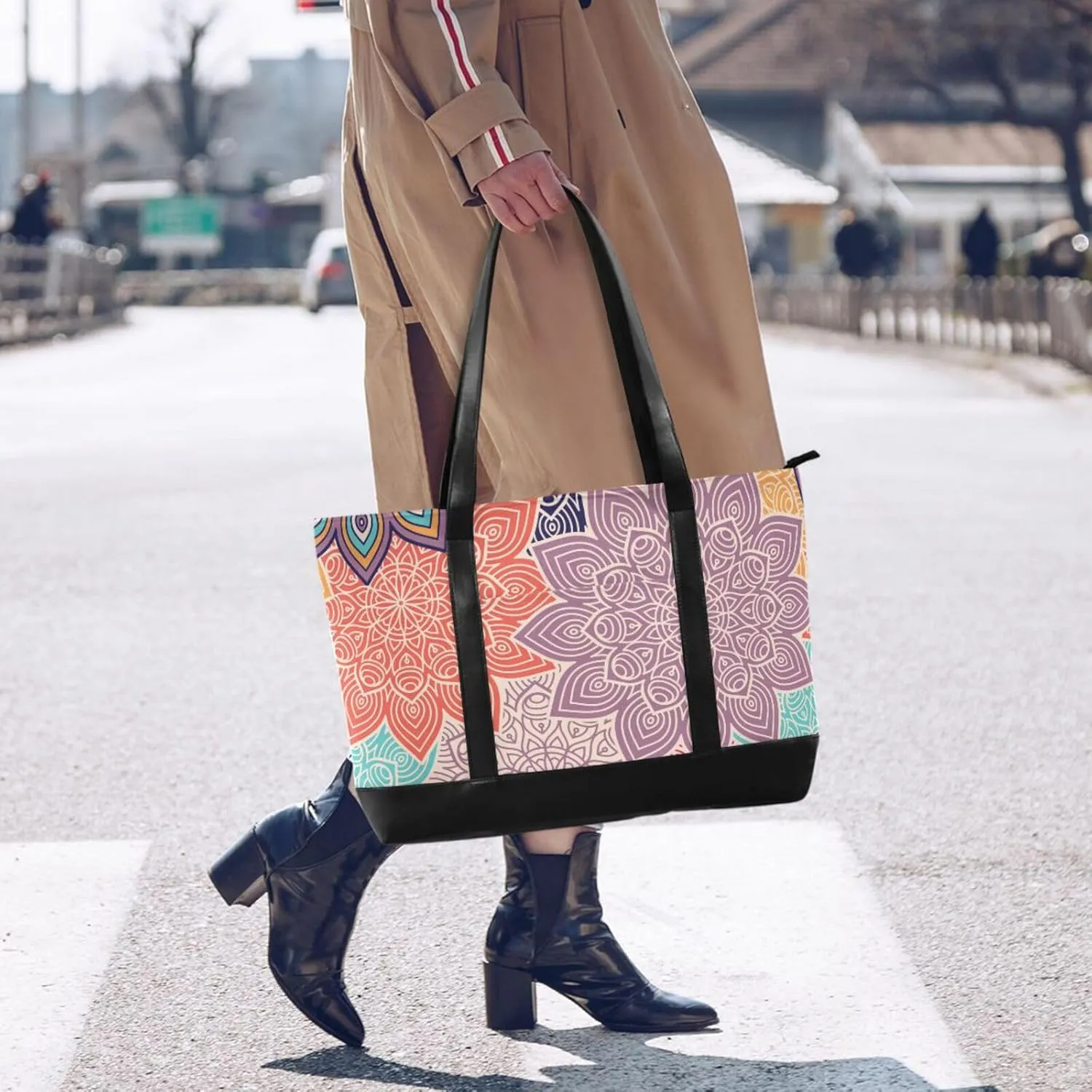 Laptop Tote Bag for Women 15.6in Tote Bag Laptop Compartment Work Bag Office Computer Teacher Travel Shoulder Bag