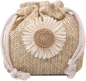 Large capacity Bag Fresh Flower - decorated Straw Crossbody Bag, A Stylish and Casual Choice Ladies shoulder Bag