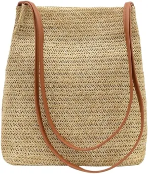 Large capacity Bag Simple and Casual Straw Shoulder Bag: Start a Carefree Outing Mode Ladies shoulder Bag