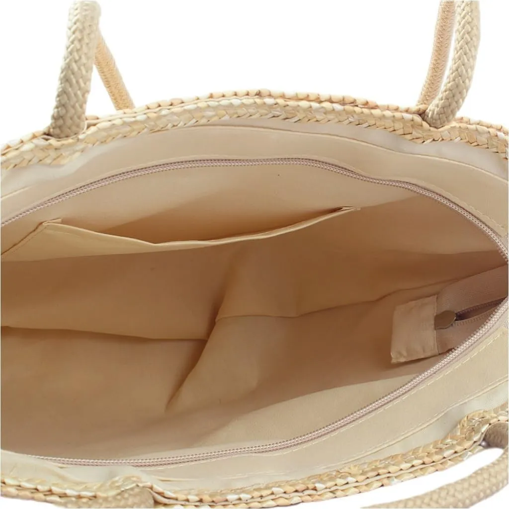 Large capacity Bag Simple and Practical Straw Handbag: Enjoy Leisure Time Ladies shoulder Bag(B)