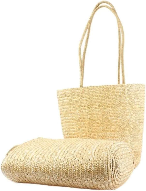 Large capacity Bag Simple and Practical Straw Handbag: Enjoy Leisure Time Ladies shoulder Bag(B)