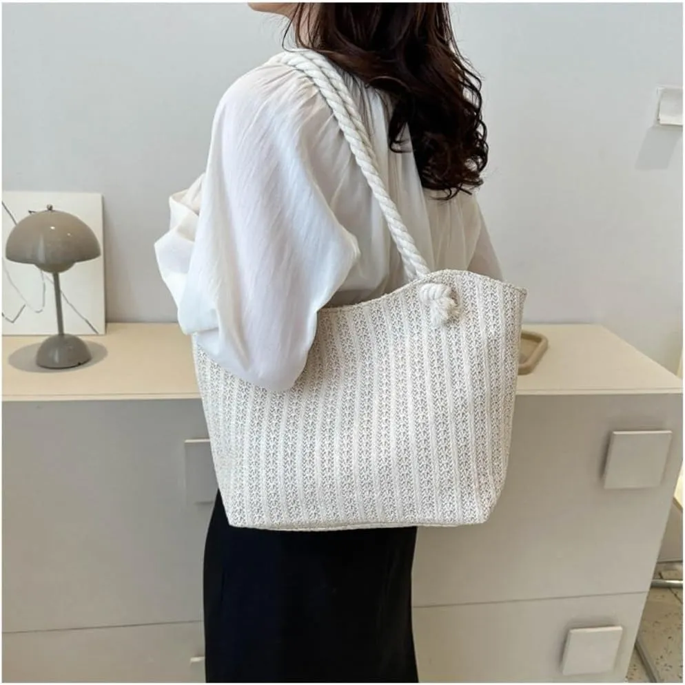 Large capacity Bag Simple and Practical Straw Handbag: Start a Cozy Daily Life Ladies shoulder Bag
