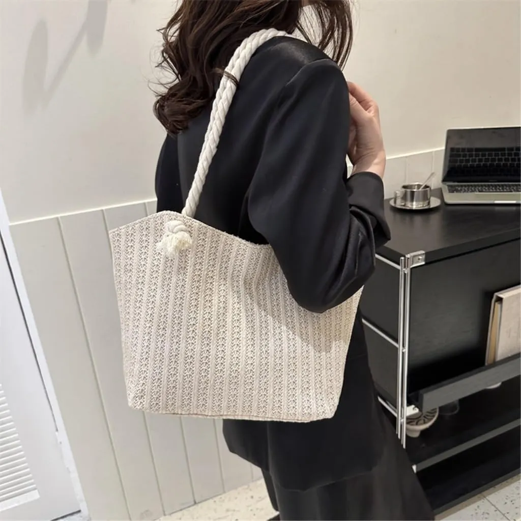 Large capacity Bag Simple and Practical Straw Handbag: Start a Cozy Daily Life Ladies shoulder Bag
