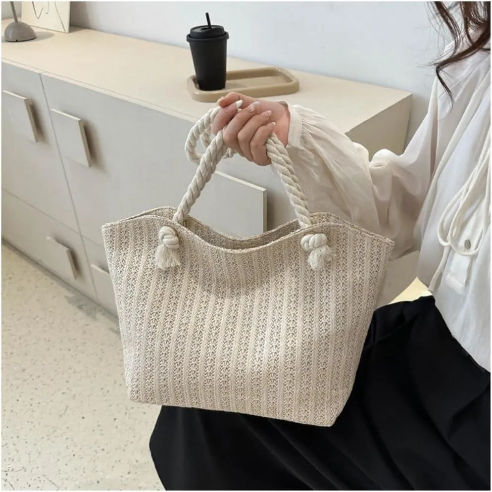 Large capacity Bag Simple and Practical Straw Handbag: Start a Cozy Daily Life Ladies shoulder Bag