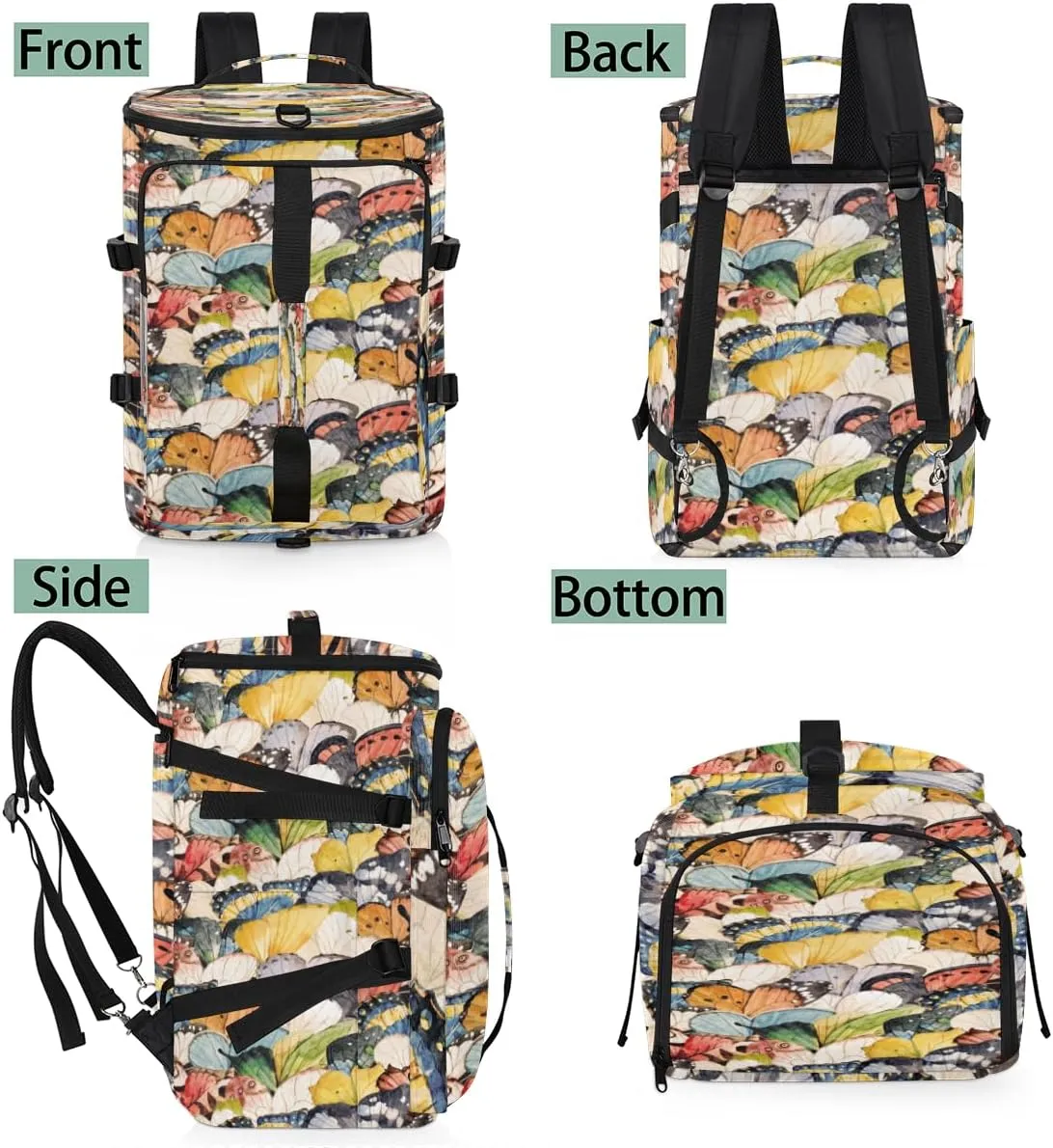 Large Sports Gym Bag With Shoe & Laptop Compartment 47L Waterproof Travel Duffel Bags for Men Women Art Butterfly Wings Luggage Backpack Duffle Bag