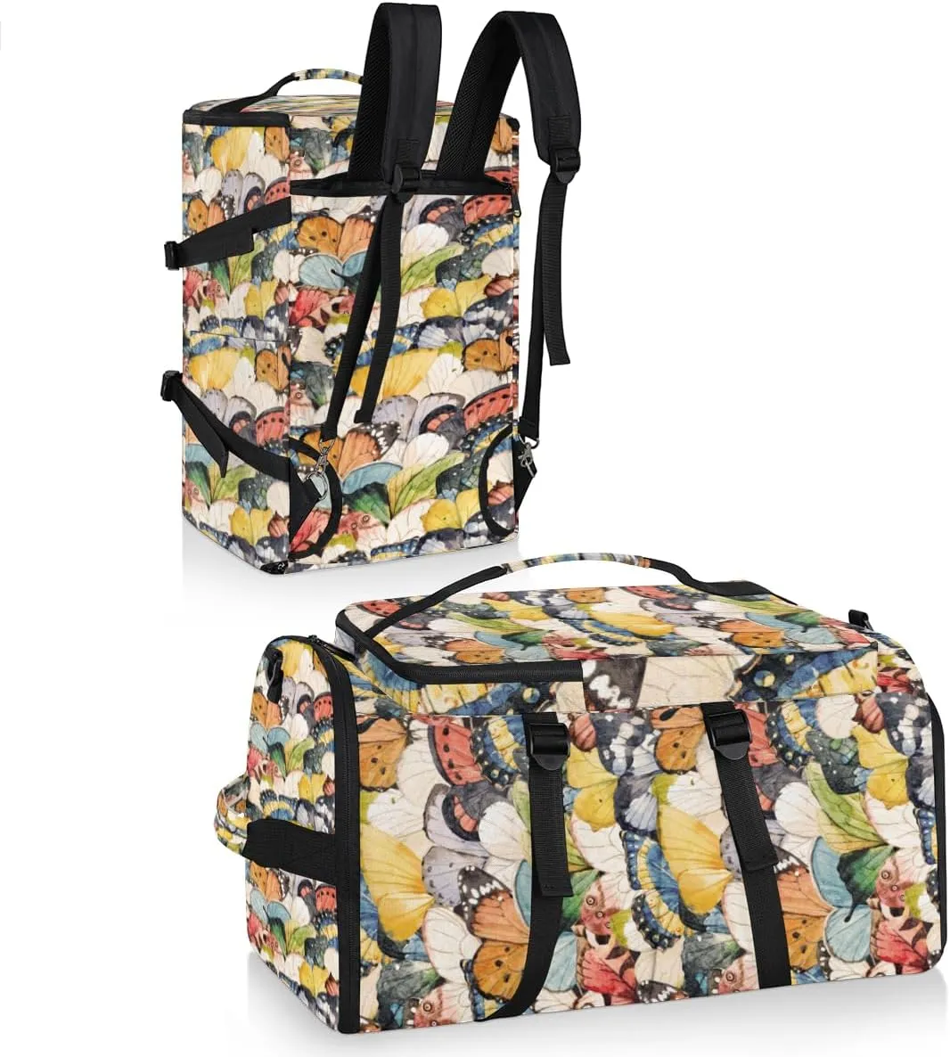 Large Sports Gym Bag With Shoe & Laptop Compartment 47L Waterproof Travel Duffel Bags for Men Women Art Butterfly Wings Luggage Backpack Duffle Bag