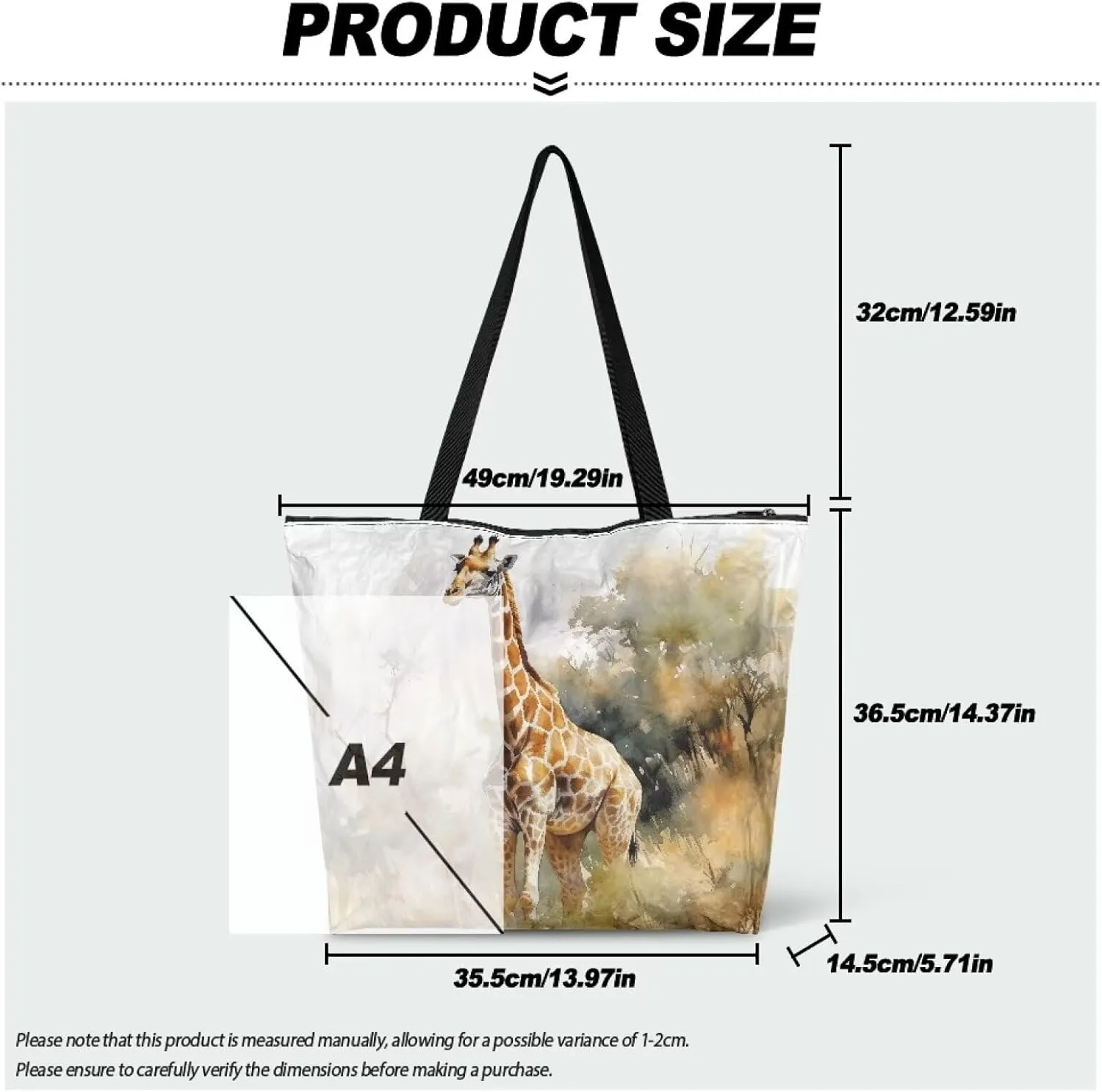 Large Tote Bag for Women African Style Zipper Work Tote Handbag, Ethnic Style Shoulder Bag for Travel,School