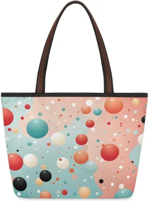 Large Tote Bag for Women Colorful Abstract Modern Sphere Weekender Bags Waterproof Hand Bag with Zipper Reusable Grocery Bags Casual Beach Tote Purse for Work Business Travel Vacation Shopping Gym