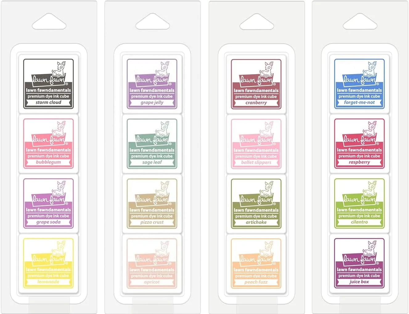 Lawn Fawn Ink Cubes - 16 Colors - County Fair, Farmer's Market, Sunday Brunch & Secret Garden - 4 Items
