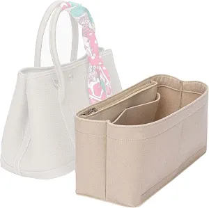 Lckaey bag organizer for hermes garden party tote garden party 36 Handbag Felt insert Y085Khaki-L