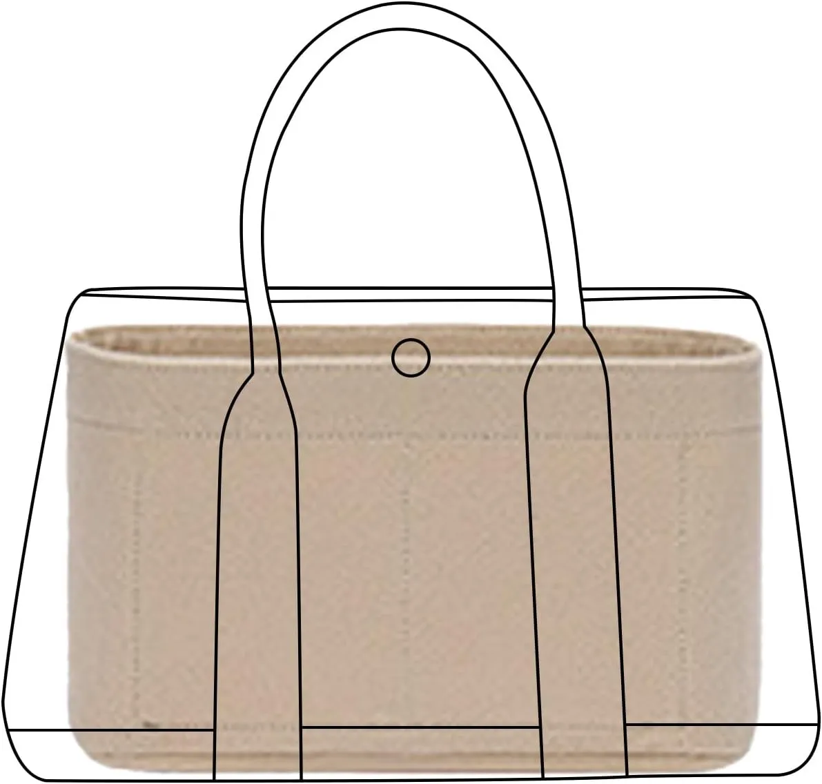 Lckaey bag organizer for hermes garden party tote garden party 36 Handbag Felt insert Y085Khaki-L
