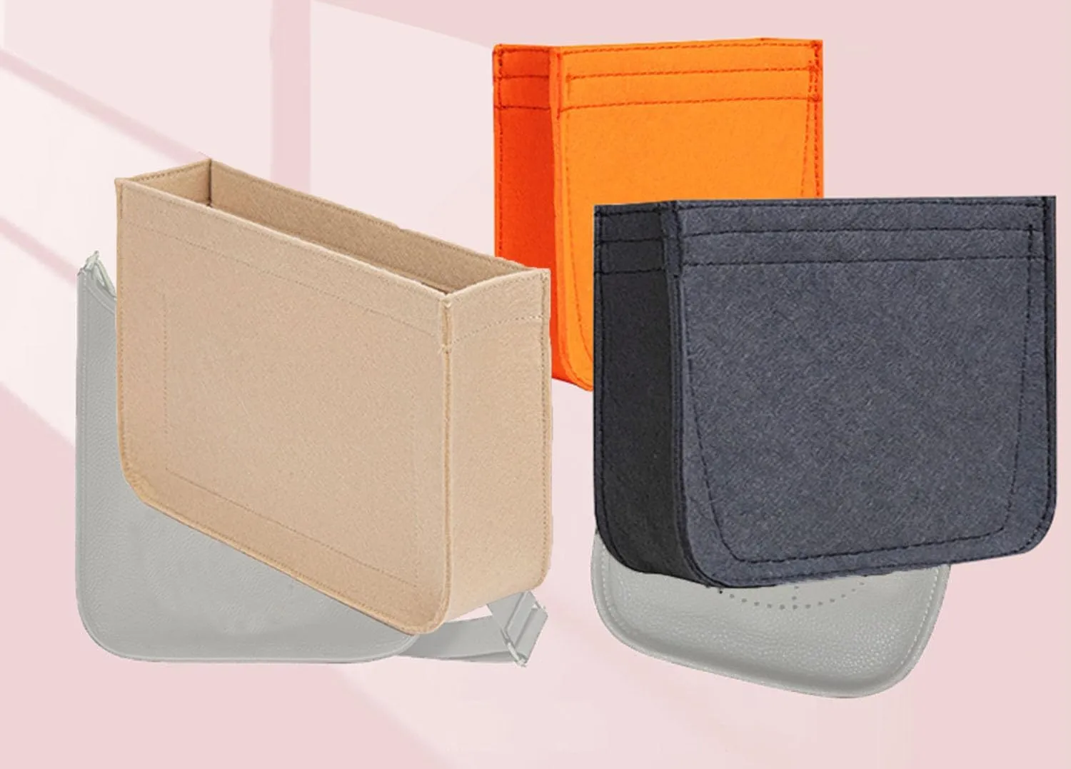 Lckaey Felt Organizer- for Evelyne 33 Bag Evelyne GM Bags Insert- Purse Organizer-1003Khaki-L