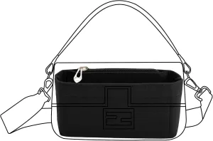 Lckaey Felt purse organizer for FENDI baguette bag insert for fendi Handbag baguette Organizers Y090black-M