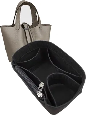 Lckaey Purse Organizer for picotin 18 strap picotin 26 gm bag insert 1098black -L