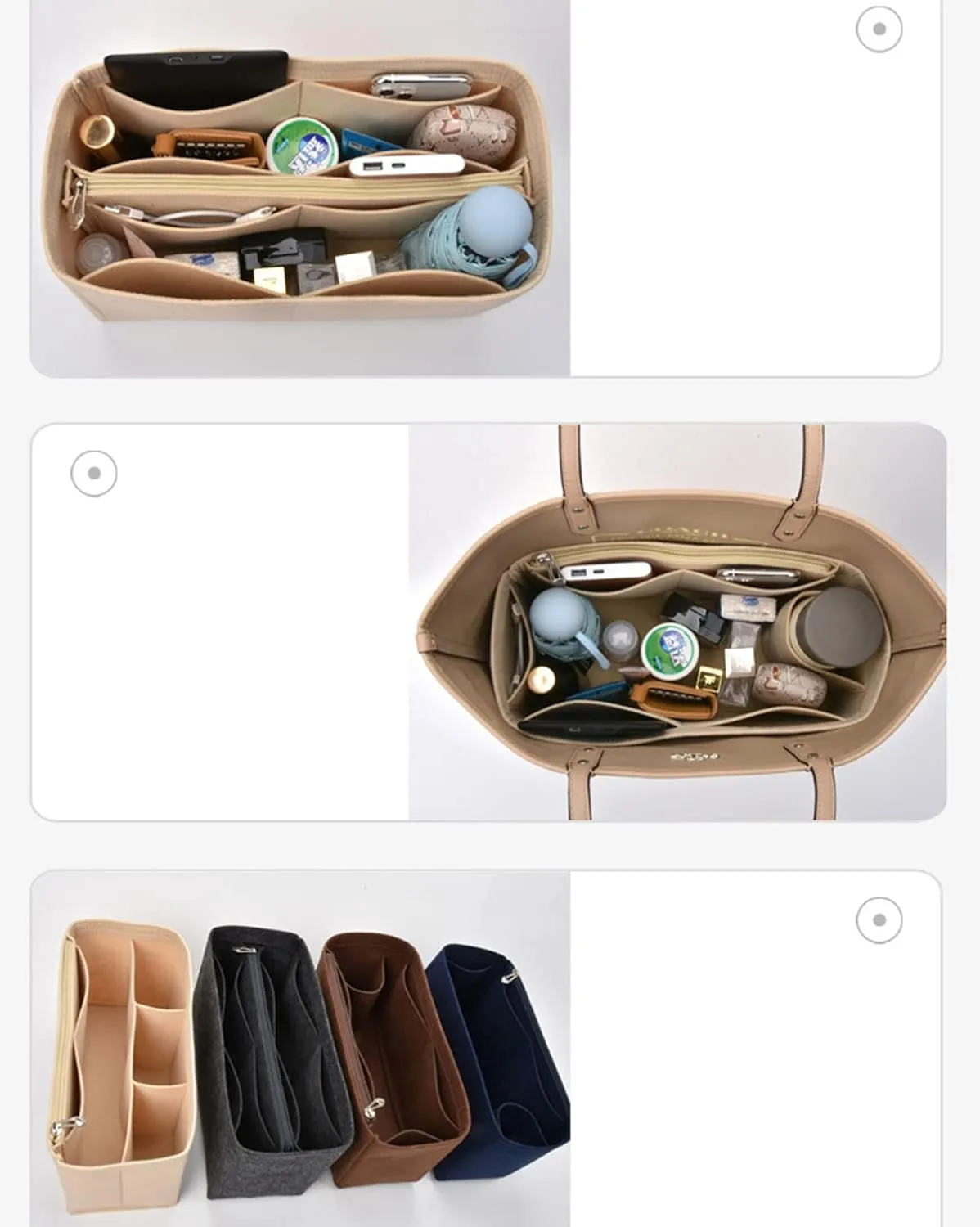 Lckaey Purse Organizer Insert for coach bag insert tote organizer purse small hand large1082grey side pull-S