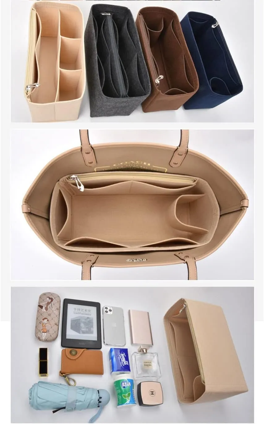 Lckaey Purse Organizer Insert for coach bag insert tote organizer purse small hand large1082grey side pull-S