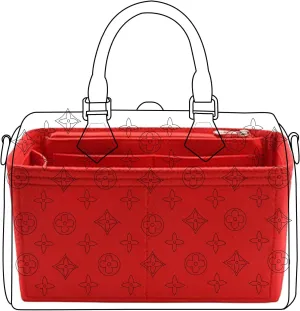 Lckaey Purse organizer insert for Speedy 30 HandBag protective insert Tote Bag and hand bag protector Y073red-L