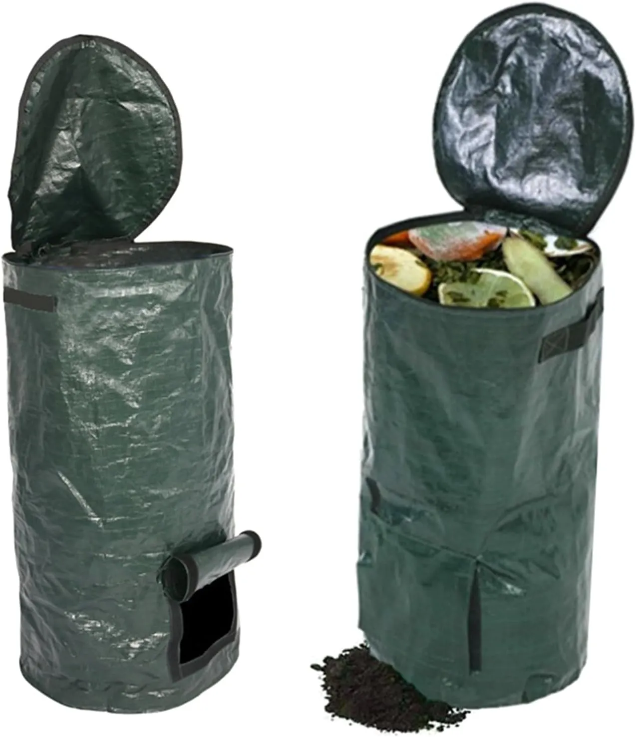 Leaf Weed Disposal Bags Environmentally Friendly Compost Garden Bag Large Capacity Tear-Resistant Plastic Fertilizer Waste Sacks for Speeding Up Atrovirens C