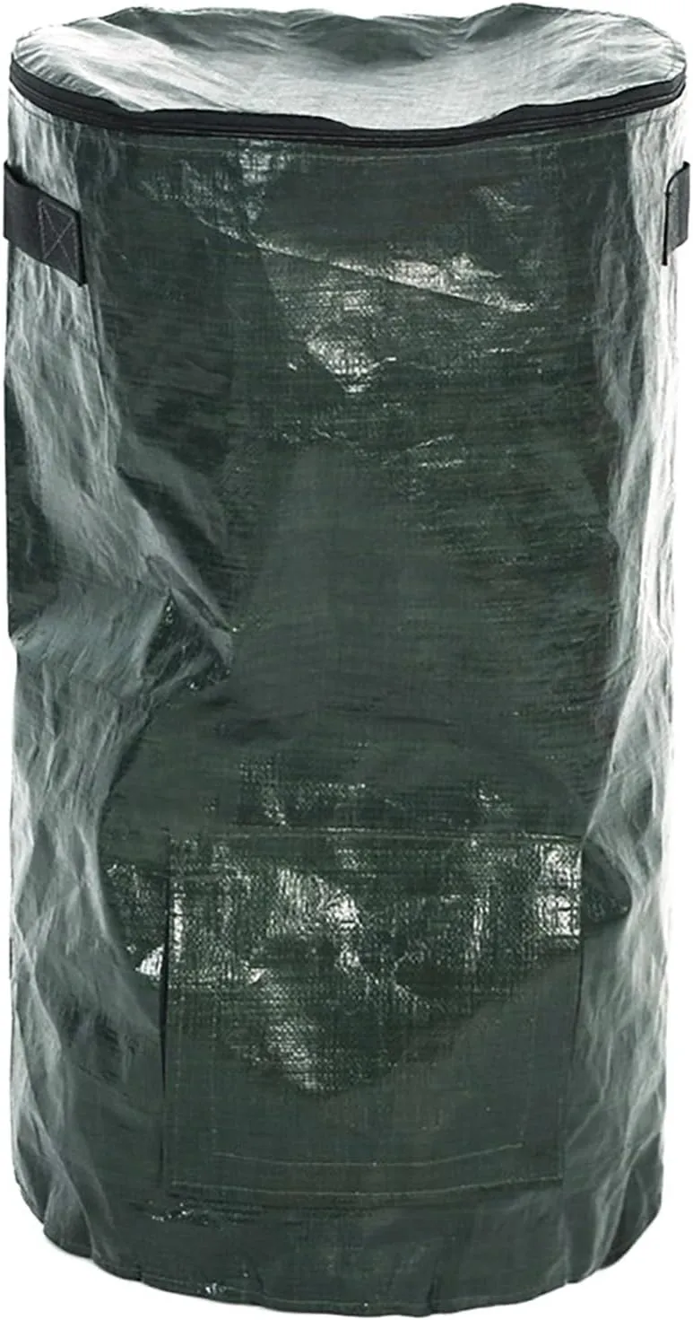 Leaf Weed Disposal Bags Environmentally Friendly Compost Garden Bag Large Capacity Tear-Resistant Plastic Fertilizer Waste Sacks for Speeding Up Atrovirens C