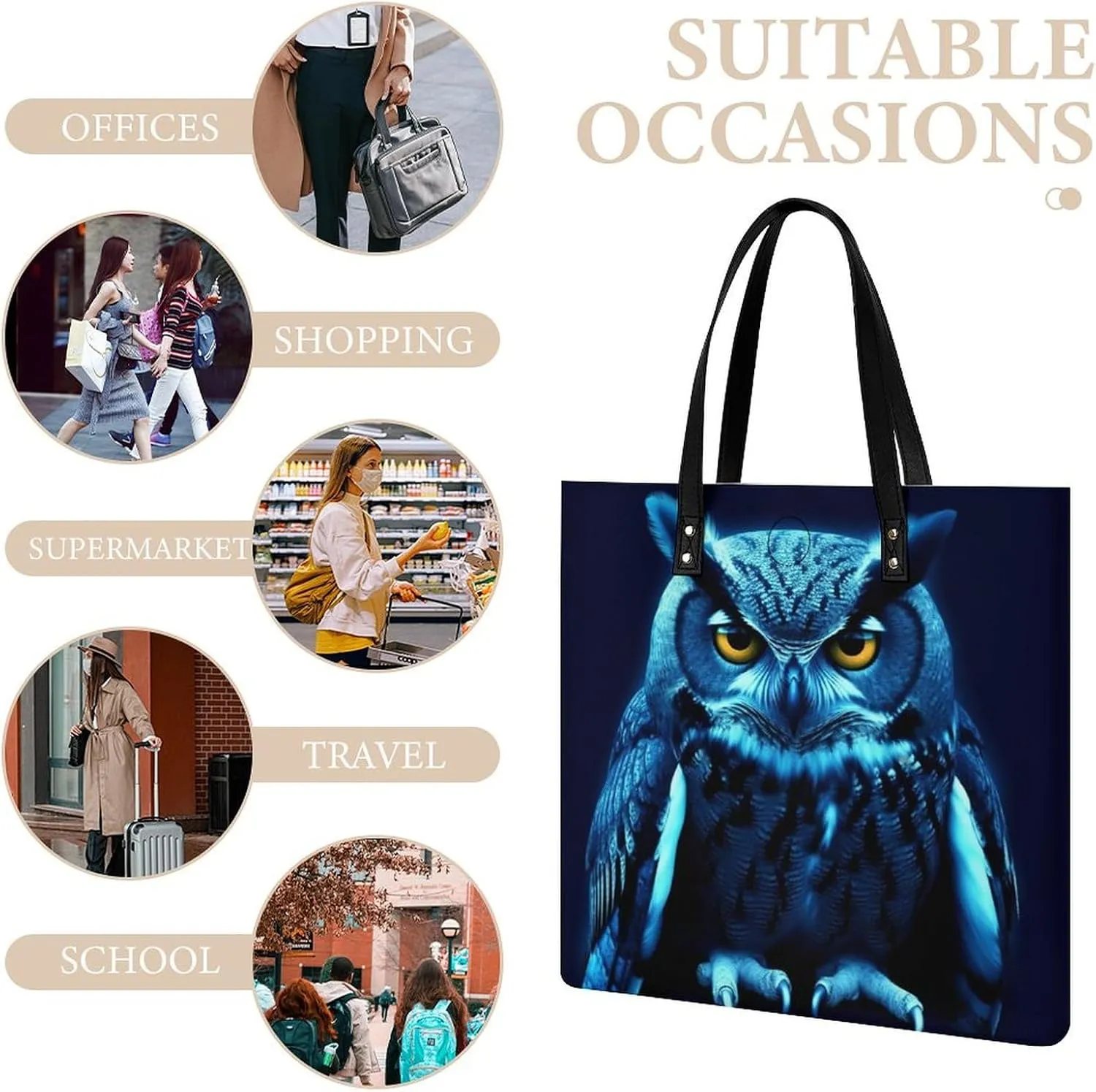 Leather Handbag for Women Tote Bag with Magnetic Buckle Wildlife Spider Crossbody Bag Shoulder Bags