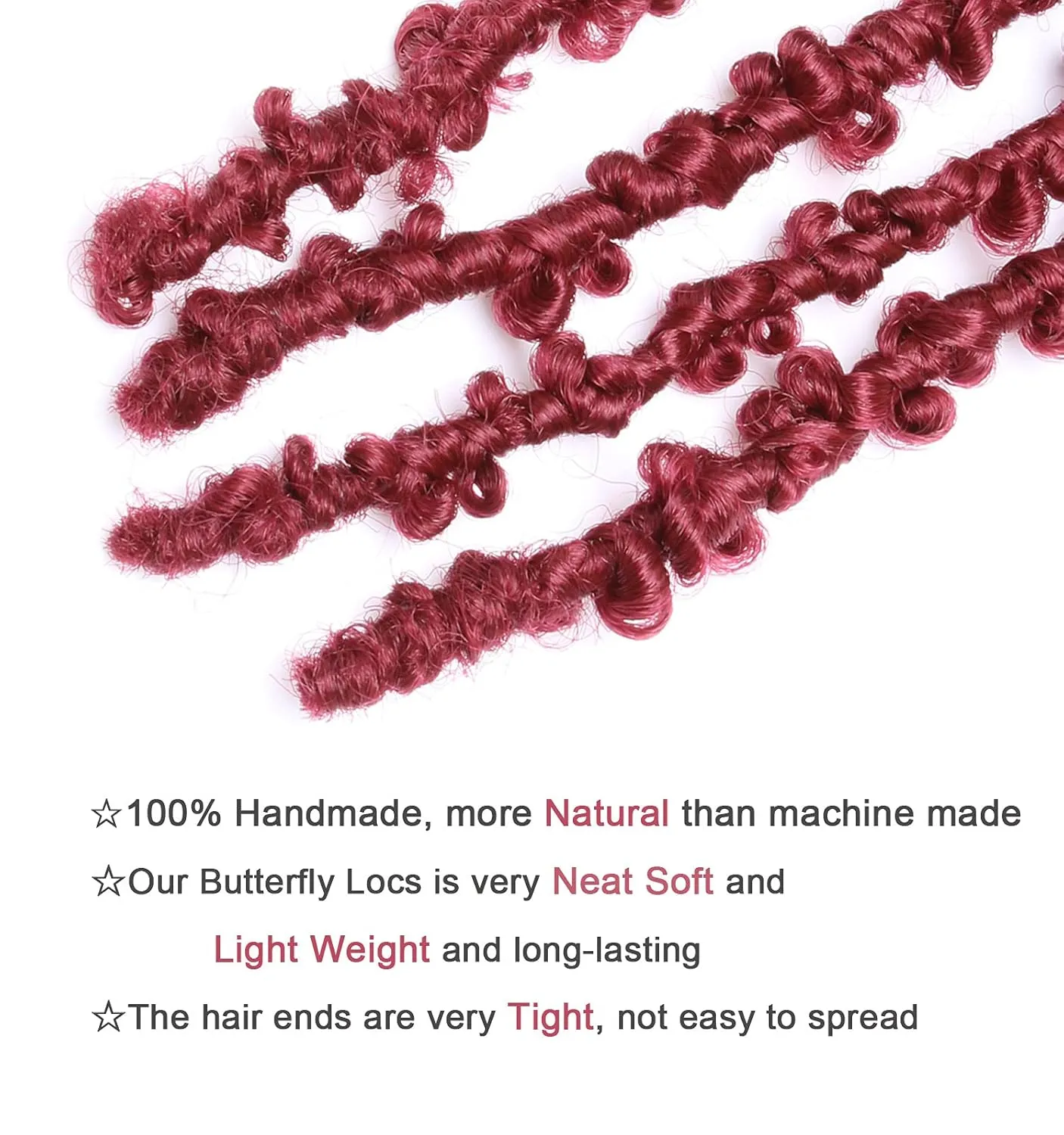 Leeven 6 Packs Copper Red Bob Distressed Butterfly Locs Crochet Hair Pre-looped Messy Butterfly Twist Locs Hair 12 Inch Short Butterfly Knotless Braids Locs Hair for Women 350#