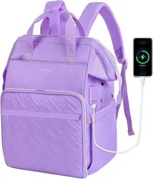 Leudes Knitting Bag Backpack, Yarn Storage Organizer Large Crochet Bag Tote Christmas Gift Yarn Holder Case for Carrying Projects, Knitting Needles (Upgraded Purple)
