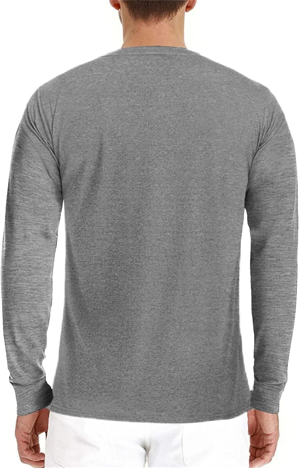 Lexiart Mens Fashion Henley Shirts Long Sleeve Button Cotton T-Shirt with Pocket