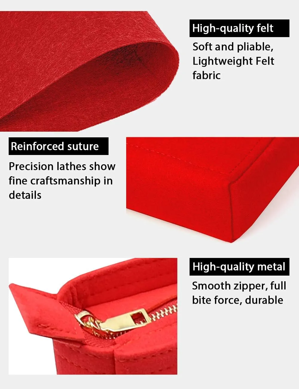 LEXSION Elegant and Versatile Red Handbag Organizer, 2-Pack Set, Fits LV NeoNoe Perfectly