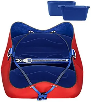 LEXSION Organizer,Bag Organizer,Insert purse organizer with 2 packs in one set fit NeoNoe Noé Series perfectly Blue