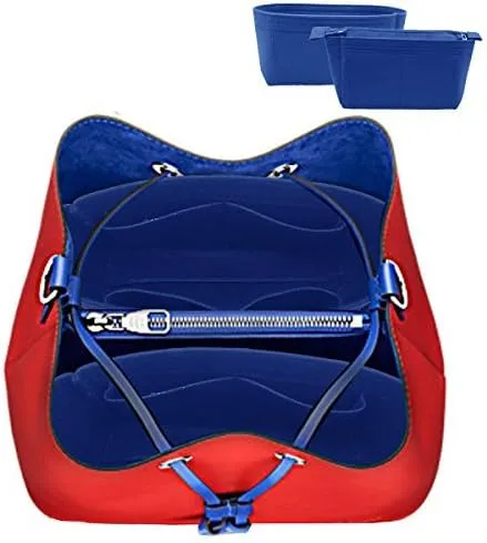 LEXSION Organizer,Bag Organizer,Insert purse organizer with 2 packs in one set fit NeoNoe Noé Series perfectly Blue
