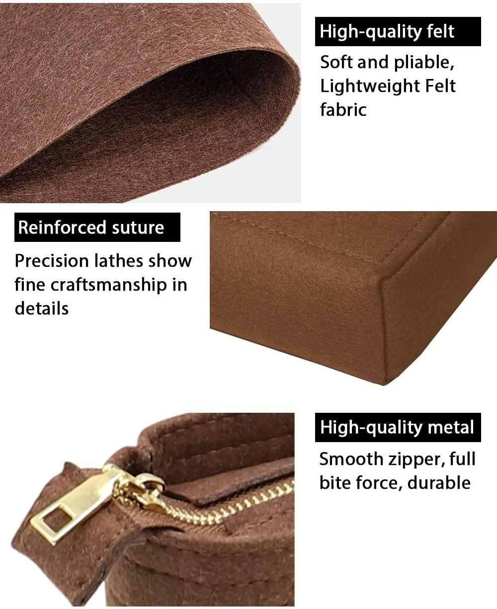 LEXSION Organizer,Bag Organizer,Insert purse organizer with 2 packs in one set fit NeoNoe Noé Series perfectly Brown